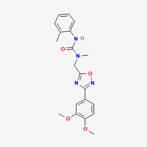 molecular formula C20H22N4O4 B4429684 N-{[3-(3,4-dimethoxyphenyl)-1,2,4-oxadiazol-5-yl]methyl}-N-methyl-N'-(2-methylphenyl)urea 