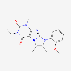 molecular formula C19H21N5O3 B4429691 3-ethyl-8-(2-methoxyphenyl)-1,6,7-trimethyl-1H-imidazo[2,1-f]purine-2,4(3H,8H)-dione 