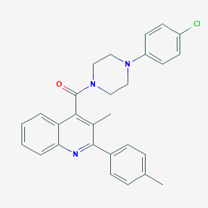 molecular formula C28H26ClN3O B442970 [4-(4-Chlorophenyl)piperazin-1-yl][3-methyl-2-(4-methylphenyl)quinolin-4-yl]methanone 