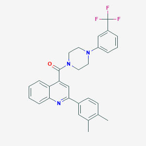 molecular formula C29H26F3N3O B442974 2-(3,4-Dimethylphenyl)-4-({4-[3-(trifluoromethyl)phenyl]-1-piperazinyl}carbonyl)quinoline 