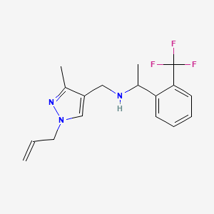 molecular formula C17H20F3N3 B4429747 N-[(1-allyl-3-methyl-1H-pyrazol-4-yl)methyl]-1-[2-(trifluoromethyl)phenyl]ethanamine 