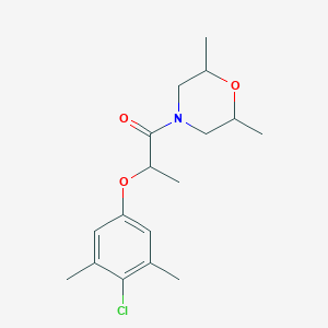 molecular formula C17H24ClNO3 B4429757 4-[2-(4-chloro-3,5-dimethylphenoxy)propanoyl]-2,6-dimethylmorpholine 