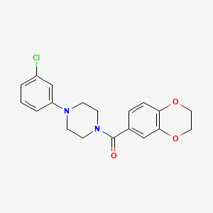 1-(3-chlorophenyl)-4-(2,3-dihydro-1,4-benzodioxin-6-ylcarbonyl)piperazine