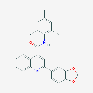 molecular formula C26H22N2O3 B442979 2-(1,3-benzodioxol-5-yl)-N-(2,4,6-trimethylphenyl)quinoline-4-carboxamide 