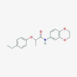 molecular formula C19H21NO4 B4429801 N-(2,3-dihydro-1,4-benzodioxin-6-yl)-2-(4-ethylphenoxy)propanamide 