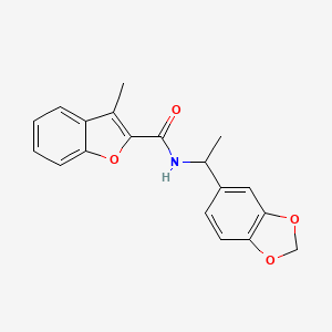 N-[1-(1,3-benzodioxol-5-yl)ethyl]-3-methyl-1-benzofuran-2-carboxamide