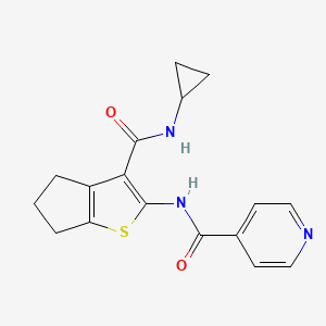 molecular formula C17H17N3O2S B4429842 N-{3-[(cyclopropylamino)carbonyl]-5,6-dihydro-4H-cyclopenta[b]thien-2-yl}isonicotinamide 