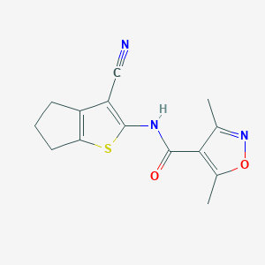 molecular formula C14H13N3O2S B4429875 N-(3-cyano-5,6-dihydro-4H-cyclopenta[b]thien-2-yl)-3,5-dimethyl-4-isoxazolecarboxamide 