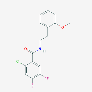 molecular formula C16H14ClF2NO2 B4429901 2-chloro-4,5-difluoro-N-[2-(2-methoxyphenyl)ethyl]benzamide 