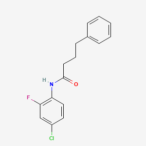 molecular formula C16H15ClFNO B4429910 N-(4-chloro-2-fluorophenyl)-4-phenylbutanamide 