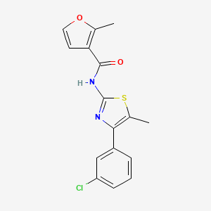 molecular formula C16H13ClN2O2S B4429935 N-[4-(3-chlorophenyl)-5-methyl-1,3-thiazol-2-yl]-2-methyl-3-furamide 