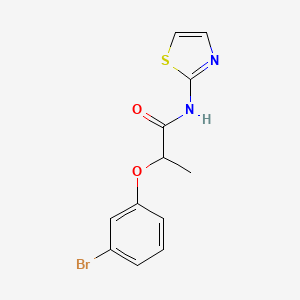 molecular formula C12H11BrN2O2S B4429943 2-(3-bromophenoxy)-N-1,3-thiazol-2-ylpropanamide 