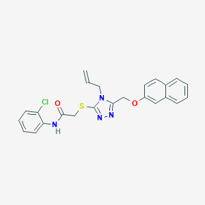 molecular formula C24H21ClN4O2S B443000 2-({4-allyl-5-[(2-naphthyloxy)methyl]-4H-1,2,4-triazol-3-yl}sulfanyl)-N-(2-chlorophenyl)acetamide 