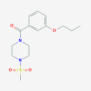 molecular formula C15H22N2O4S B4430037 1-(methylsulfonyl)-4-(3-propoxybenzoyl)piperazine 