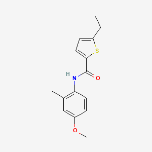 molecular formula C15H17NO2S B4430074 5-ethyl-N-(4-methoxy-2-methylphenyl)-2-thiophenecarboxamide 