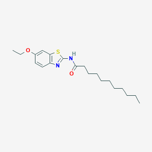 molecular formula C20H30N2O2S B443008 N-(6-ethoxy-1,3-benzothiazol-2-yl)undecanamide 