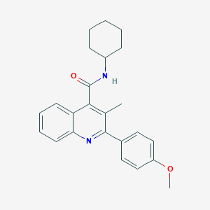 molecular formula C24H26N2O2 B443009 N-cyclohexyl-2-(4-methoxyphenyl)-3-methylquinoline-4-carboxamide 
