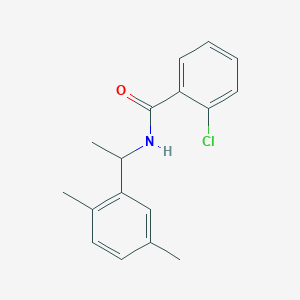 molecular formula C17H18ClNO B4430090 2-chloro-N-[1-(2,5-dimethylphenyl)ethyl]benzamide 