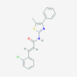 molecular formula C19H15ClN2OS B443010 3-(2-chlorophenyl)-N-(5-methyl-4-phenyl-1,3-thiazol-2-yl)acrylamide 