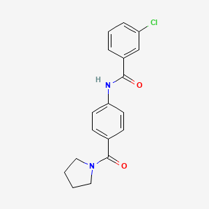 3-chloro-N-[4-(1-pyrrolidinylcarbonyl)phenyl]benzamide