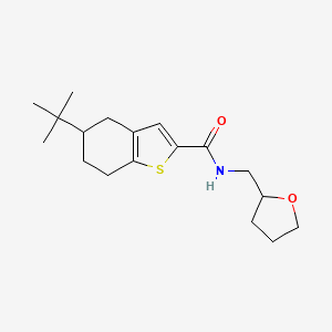 molecular formula C18H27NO2S B4430133 5-tert-butyl-N-(tetrahydro-2-furanylmethyl)-4,5,6,7-tetrahydro-1-benzothiophene-2-carboxamide 