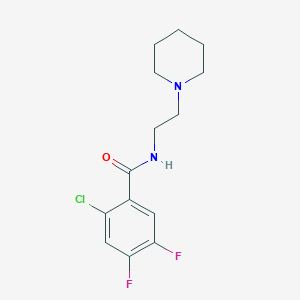 molecular formula C14H17ClF2N2O B4430190 2-chloro-4,5-difluoro-N-[2-(1-piperidinyl)ethyl]benzamide 