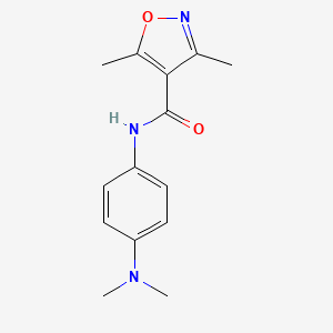 molecular formula C14H17N3O2 B4430261 N-[4-(dimethylamino)phenyl]-3,5-dimethyl-4-isoxazolecarboxamide 