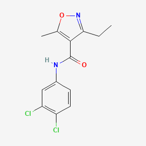 molecular formula C13H12Cl2N2O2 B4430280 N-(3,4-dichlorophenyl)-3-ethyl-5-methyl-4-isoxazolecarboxamide 