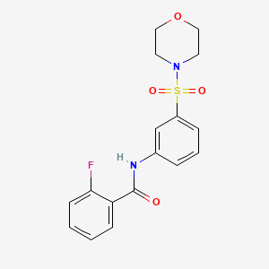 molecular formula C17H17FN2O4S B4430288 2-fluoro-N-[3-(4-morpholinylsulfonyl)phenyl]benzamide 