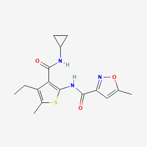 molecular formula C16H19N3O3S B4430291 N-{3-[(cyclopropylamino)carbonyl]-4-ethyl-5-methyl-2-thienyl}-5-methyl-3-isoxazolecarboxamide 