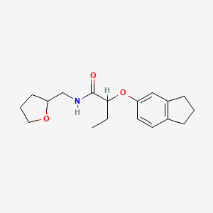 2-(2,3-dihydro-1H-inden-5-yloxy)-N-(tetrahydro-2-furanylmethyl)butanamide