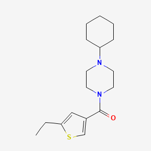 molecular formula C17H26N2OS B4430327 1-cyclohexyl-4-[(5-ethyl-3-thienyl)carbonyl]piperazine 