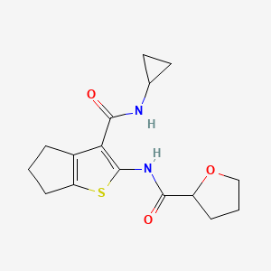 molecular formula C16H20N2O3S B4430417 N-{3-[(cyclopropylamino)carbonyl]-5,6-dihydro-4H-cyclopenta[b]thien-2-yl}tetrahydro-2-furancarboxamide 