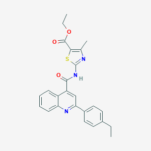 molecular formula C25H23N3O3S B443042 Ethyl 2-({[2-(4-ethylphenyl)-4-quinolinyl]carbonyl}amino)-4-methyl-1,3-thiazole-5-carboxylate 