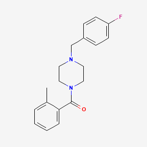 molecular formula C19H21FN2O B4430449 1-(4-fluorobenzyl)-4-(2-methylbenzoyl)piperazine 