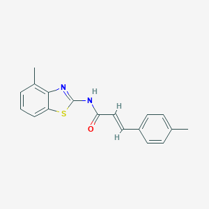 molecular formula C18H16N2OS B443047 N-(4-methyl-1,3-benzothiazol-2-yl)-3-(4-methylphenyl)acrylamide 