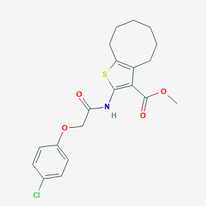 molecular formula C20H22ClNO4S B443048 Methyl 2-{[(4-chlorophenoxy)acetyl]amino}-4,5,6,7,8,9-hexahydrocycloocta[b]thiophene-3-carboxylate 