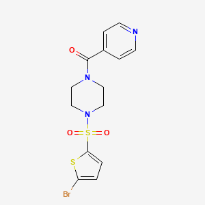 molecular formula C14H14BrN3O3S2 B4430495 1-[(5-bromo-2-thienyl)sulfonyl]-4-isonicotinoylpiperazine 