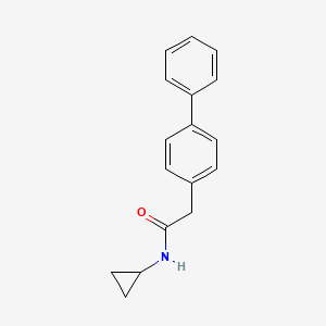 molecular formula C17H17NO B4430539 2-(4-biphenylyl)-N-cyclopropylacetamide 