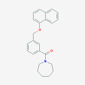 molecular formula C24H25NO2 B443054 1-{3-[(1-Naphthyloxy)methyl]benzoyl}azepane 