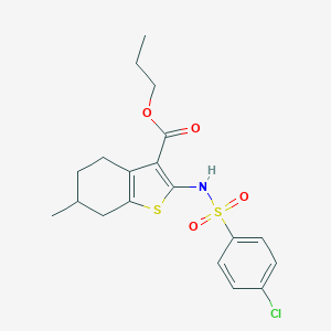 Propyl 2-{[(4-chlorophenyl)sulfonyl]amino}-6-methyl-4,5,6,7-tetrahydro-1-benzothiophene-3-carboxylate
