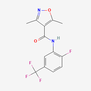 molecular formula C13H10F4N2O2 B4430610 N-[2-fluoro-5-(trifluoromethyl)phenyl]-3,5-dimethyl-4-isoxazolecarboxamide 