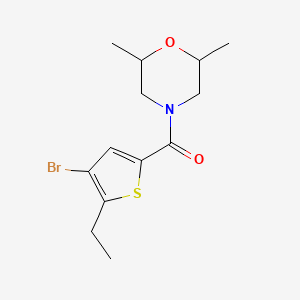 molecular formula C13H18BrNO2S B4430618 4-[(4-bromo-5-ethyl-2-thienyl)carbonyl]-2,6-dimethylmorpholine 