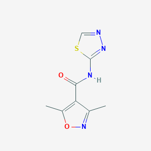 molecular formula C8H8N4O2S B4430652 3,5-dimethyl-N-1,3,4-thiadiazol-2-yl-4-isoxazolecarboxamide 