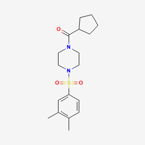 molecular formula C18H26N2O3S B4430655 1-(cyclopentylcarbonyl)-4-[(3,4-dimethylphenyl)sulfonyl]piperazine 