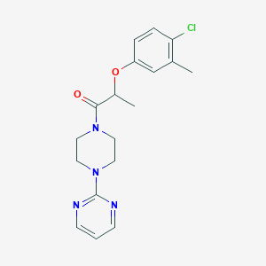 molecular formula C18H21ClN4O2 B4430689 2-{4-[2-(4-chloro-3-methylphenoxy)propanoyl]-1-piperazinyl}pyrimidine 