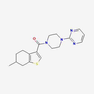 molecular formula C18H22N4OS B4430723 2-{4-[(6-methyl-4,5,6,7-tetrahydro-1-benzothien-3-yl)carbonyl]-1-piperazinyl}pyrimidine 