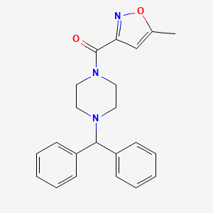 molecular formula C22H23N3O2 B4430728 1-(diphenylmethyl)-4-[(5-methyl-3-isoxazolyl)carbonyl]piperazine 