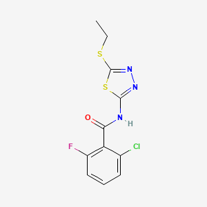 molecular formula C11H9ClFN3OS2 B4430738 2-chloro-N-[5-(ethylthio)-1,3,4-thiadiazol-2-yl]-6-fluorobenzamide CAS No. 6181-70-0