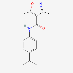 molecular formula C15H18N2O2 B4430740 N-(4-isopropylphenyl)-3,5-dimethyl-4-isoxazolecarboxamide 